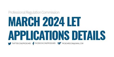 MARCH 2024 LET: Schedule, Requirements and Application.